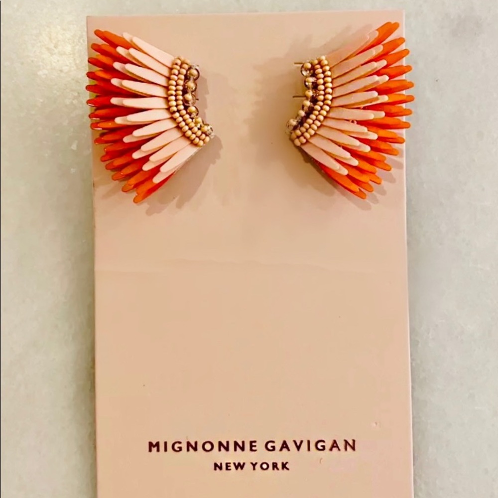 Mignonne Gavigan Peach and Orange mini Madeline earrings